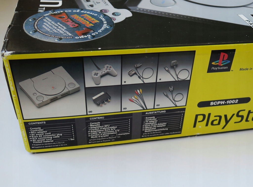 KONSOLA PS1 PLAYSTATION 1 SCPH 1002 PAD KABLE BOX 7513639813