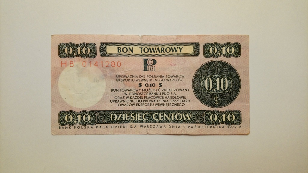 Bon Towarowy PEWEX 10 centów 1979 HB Mały Format 7295095133