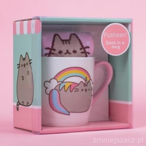 Pusheen Kubek Ceramiczny Bidon Zestaw Skarpetki