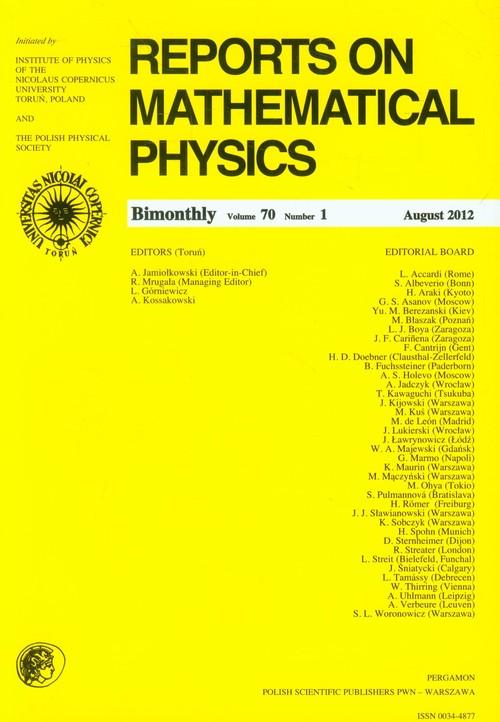 

Reports on Mathematical Physics 70/1 Pergamon