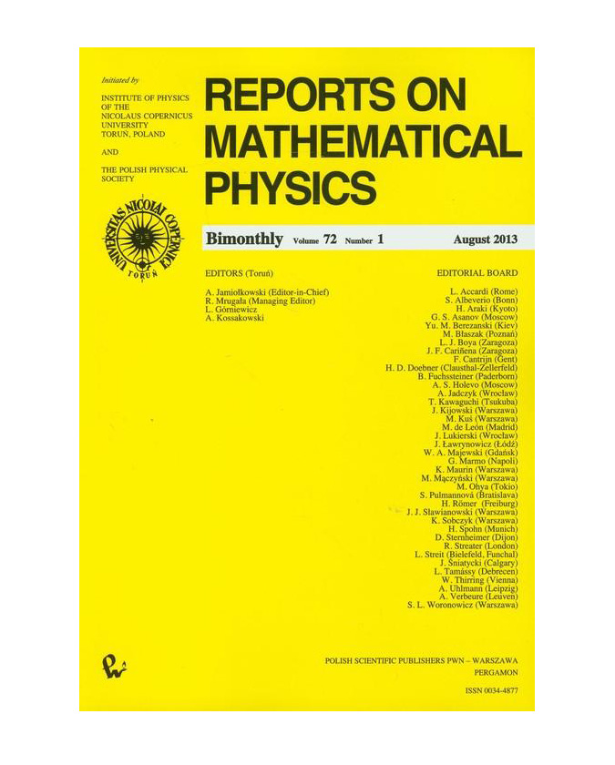 

Reports on Mathematical Physics 55/1 ,