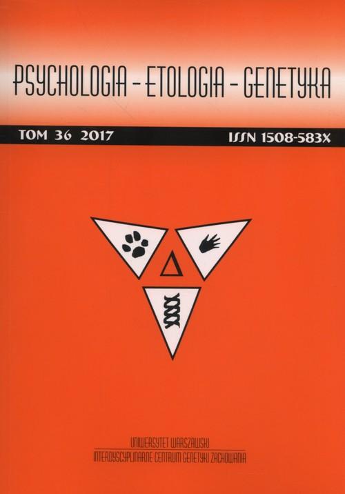 

Psychologia Etologia Genetyka Tom 36/2017