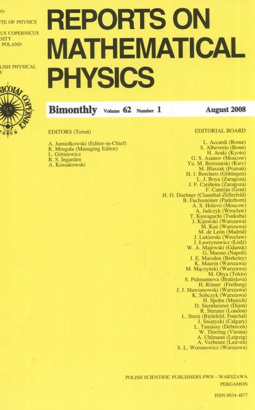 

Reports on Mathematical Physics 62/1 2008 Kraj