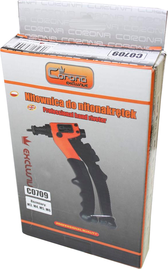 CORONA C0709 NITOWNICA RĘCZNA NA NITONAKRĘTKI STALOWE I ALU. M3 M4 M5 M6 Kod producenta C 0709