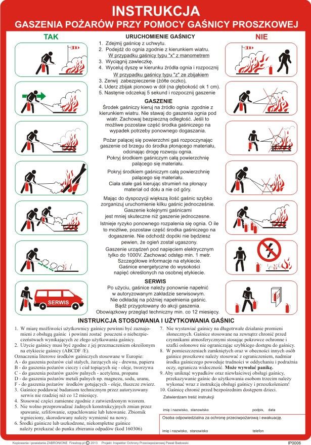 

Instrukcja P.poż gaśnica proszkowa jak gasić pożar