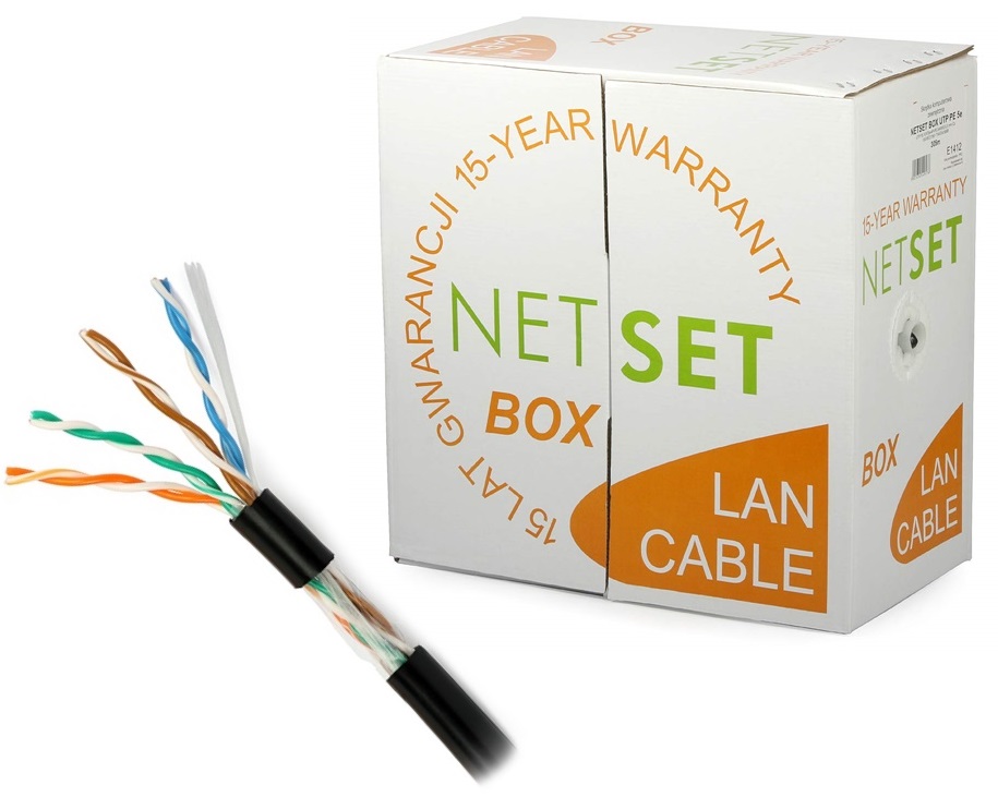 Kabel Netset Box U/utp Pe 5e černý, kroucený 305