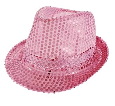 

kapelusz czapka Fedora cekinowe strój Różowy
