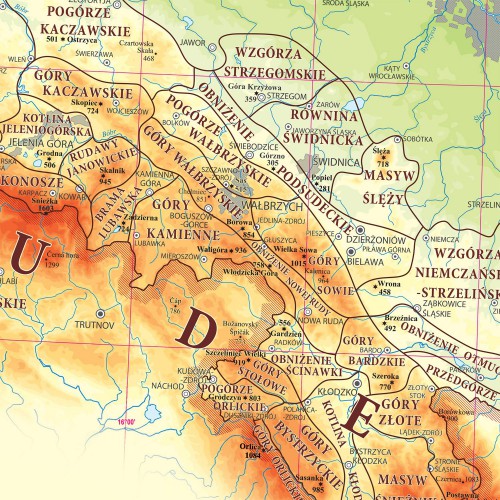 sudety mapa POLSKIE GÓRY MAPA ŚCIENNA SUDETY BESKIDY TATRY   Allegro.pl   Cena 