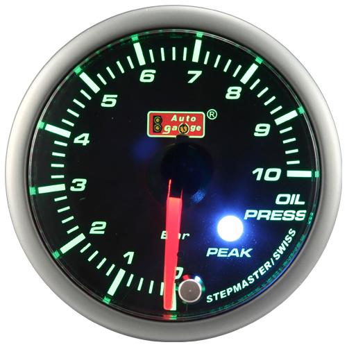 Indikátor tlaku oleja Auto Gauge Sm Peak Green Led podsvietenie 52 mm