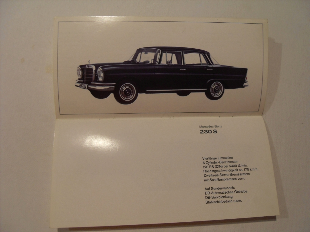 PROSPEKT 1967 KATALOG FOLDER MERCEDES personenwage Publication year 1967