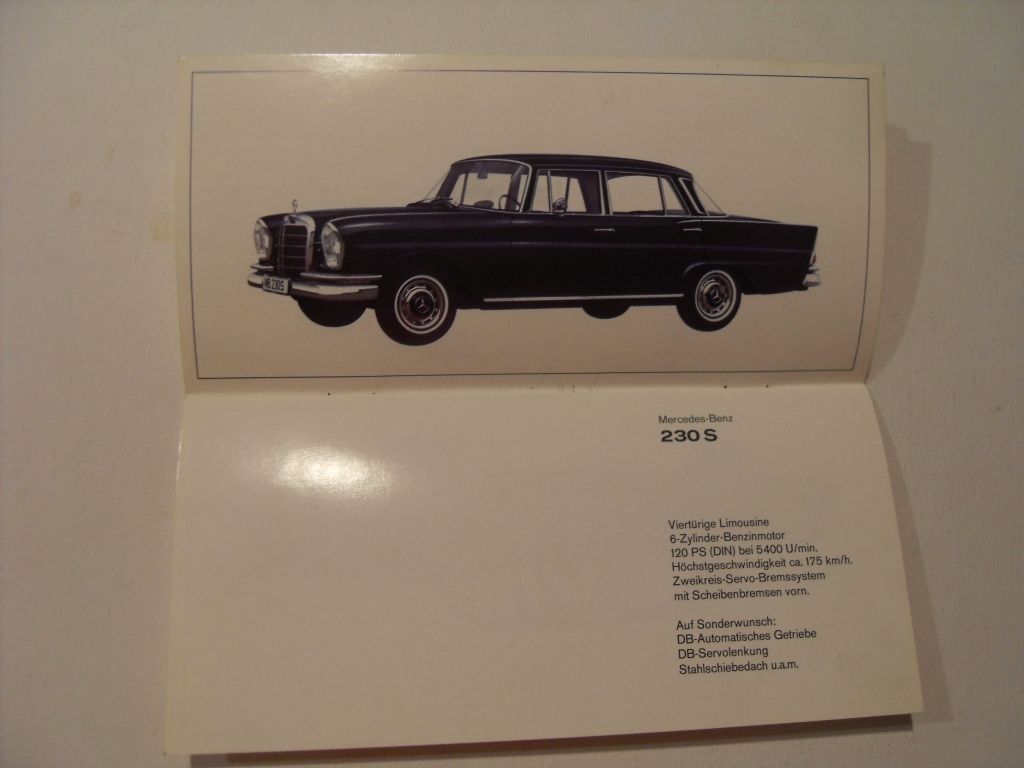 PROSPEKT 1967 KATALOG FOLDER MERCEDES personenwage Rok wydania 1967