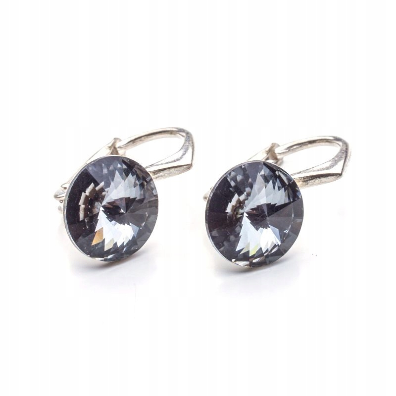 

Srebrne kolczyki 925 z kr. Swarovski Rivoli 8 Sini