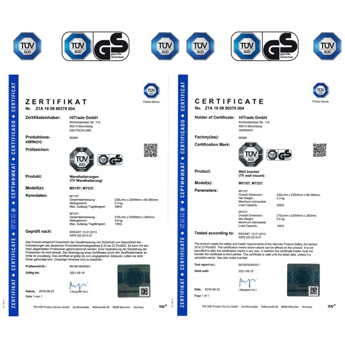 UCHWYT WIESZAK ŚCIENNY DO TV LCD PLAZMY Model MY231