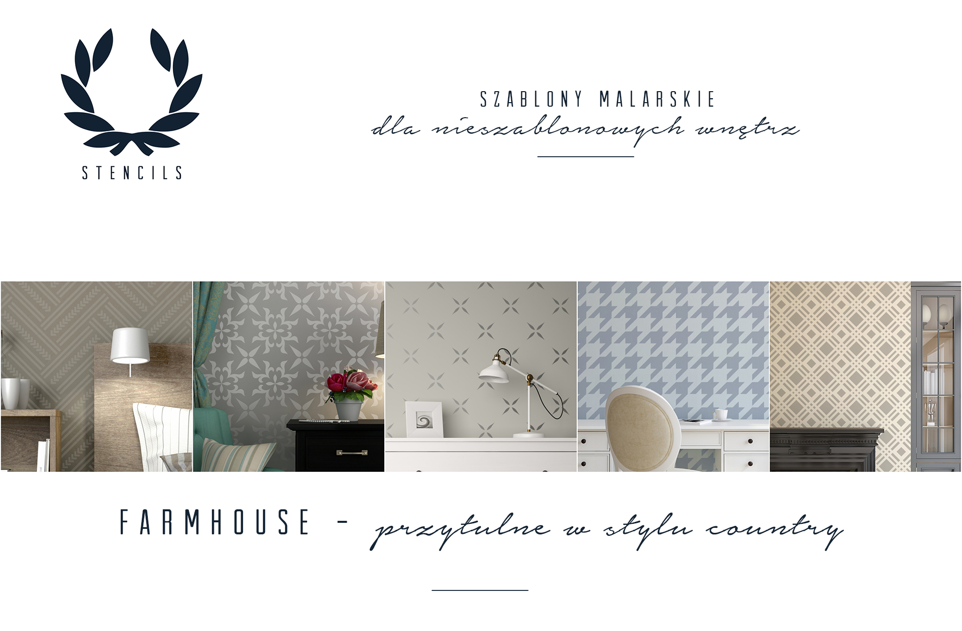 Lace - elegancki, romantyczny szablon na ścianę Rodzaj szablon