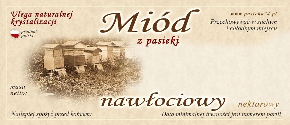 

Etykiety na Miód Nawłociowy (100szt) wzór E1012