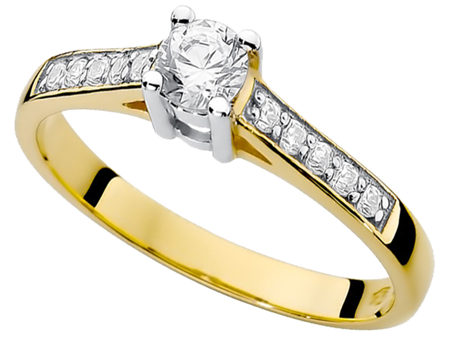 

Pierścionek Złoty Z Brylantami 0,42ct