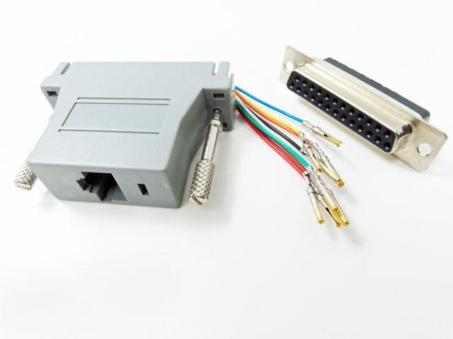 

adapter gniazdo com 25 pin DB25 /gniazdo RJ45 8p8c