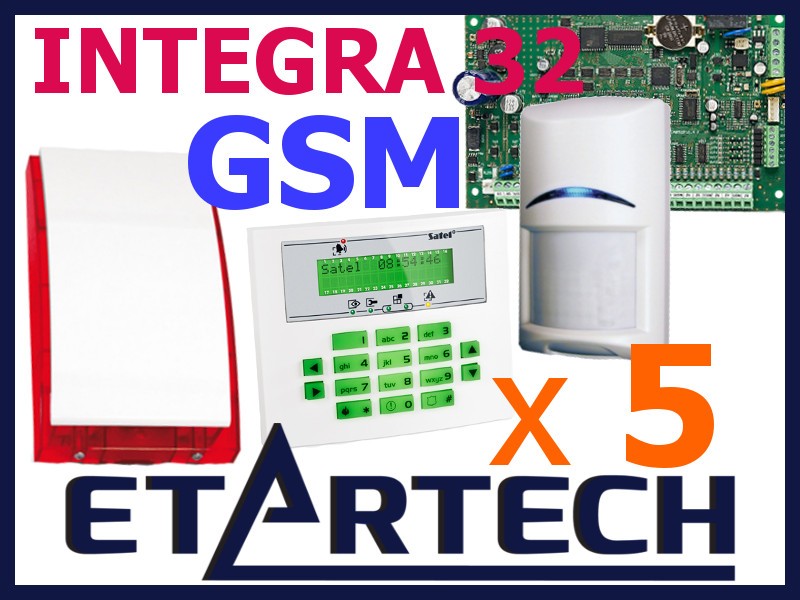 ZESTW SATEL z GSM Integra 32 LCD 5xBOSCH SP4001 Marka Satel