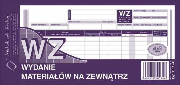 

Wz wydanie materiałów na zewnątrz 1/3 A4 MiP 80k