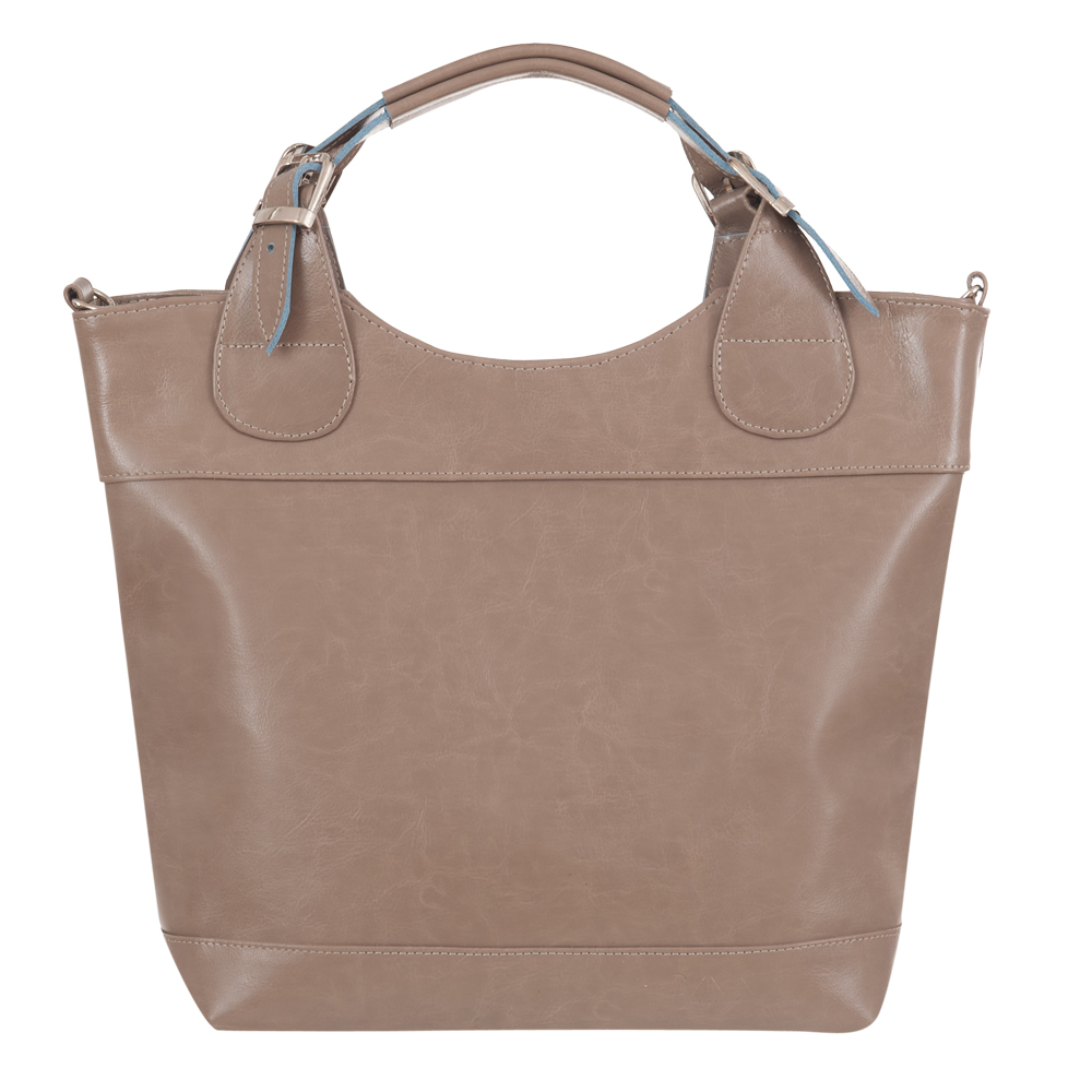

Beżowa Skórzana Torebka Skóra Shopper Bag Zarka A4
