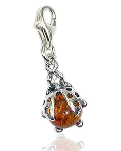 

Zawieszka Do Bransolety - Charms -srebro- Bursztyn