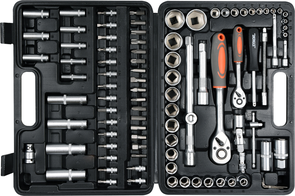 ZESTAW NARZĘDZIOWY 1/4 1/2 94cz KLUCZE NASADOWE Liczba elementów w zestawie 94