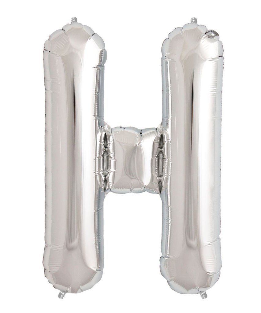 

Srebrny Balon Kształt Litery 40CM Srebrna Litera H