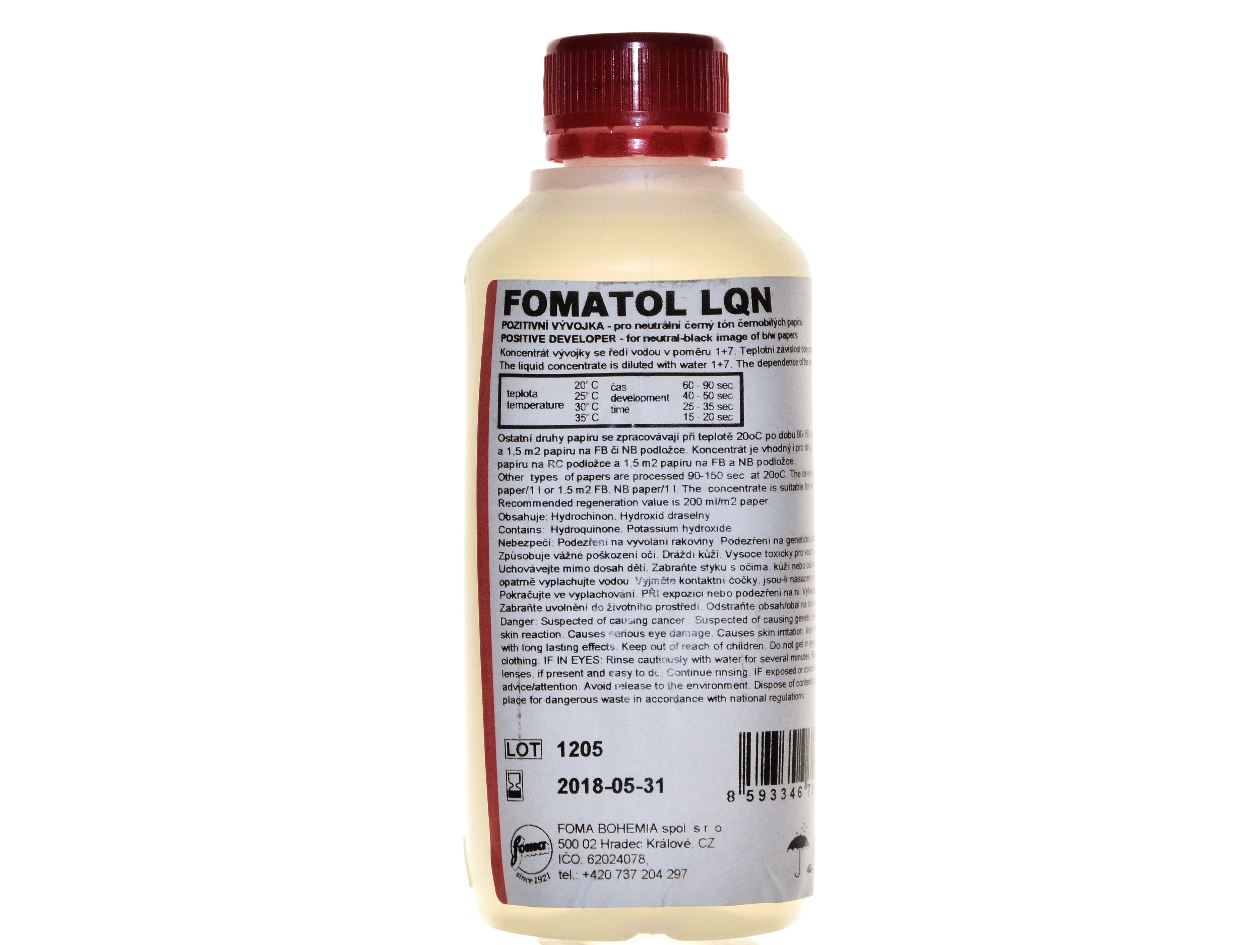 

Wywoływacz Foma do zdjęć papieru Fomatol Lqn 0,25l