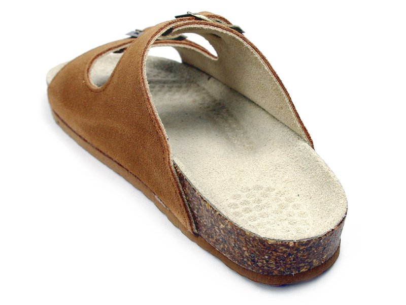 KLAPKI MEDYCZNE ORTOPEDYCZNE KOREK - WELUR BRĄZ 38 Rozmiar 38