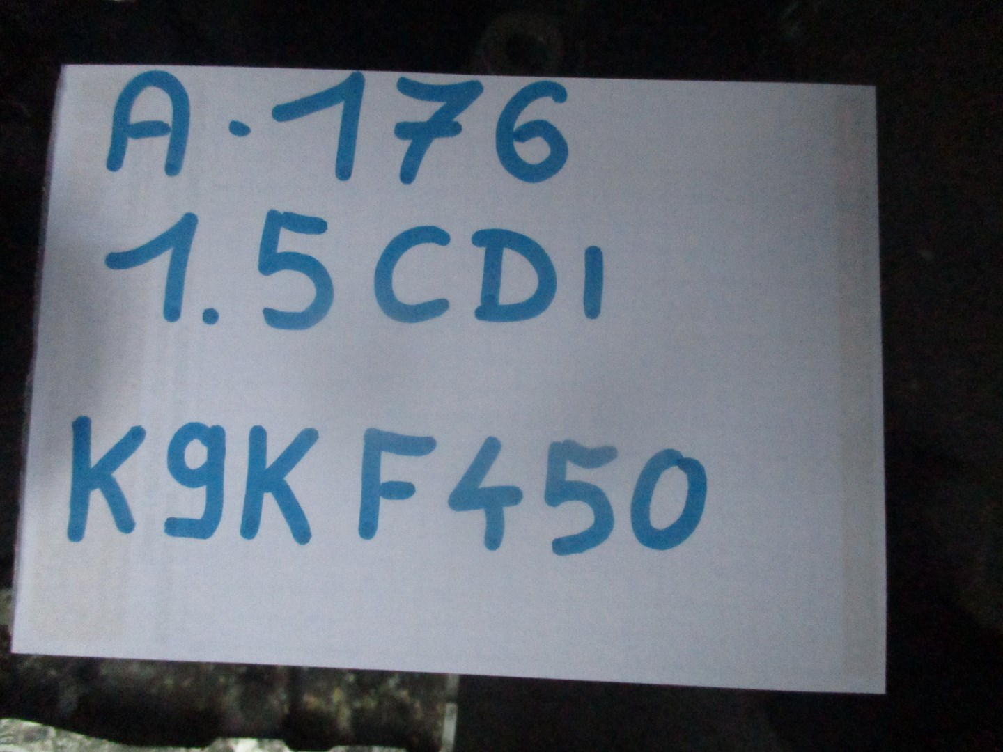 engine motor MERCEDES A KLASA 176 1,5CDI K9KF450