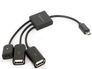 Kabel USB 2.0 OTG AF - USB micro BM + BF zasilanie