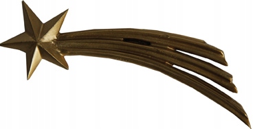 

Złota Kometa do dekoracji Szopki Bożo.- 9cm długa