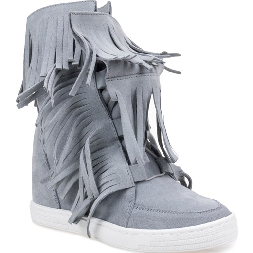 šedé kotníkové boty tenisky kůže koturn stabilní dámské boty R.Polański 40