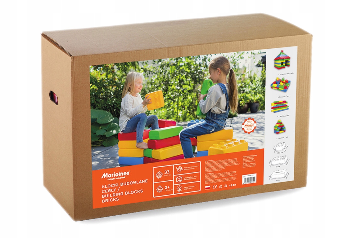 MEGA KLOCKI CEGŁY ORYGINALNE - Marioinex POLSKIE Wiek dziecka 2 lata +