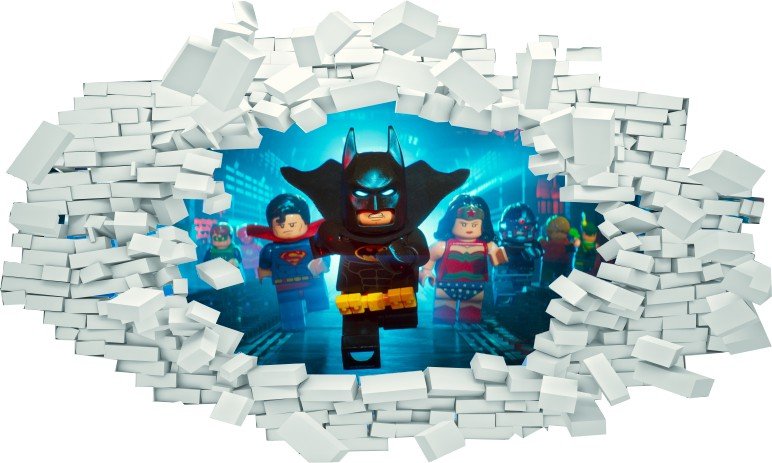 Naklejka na ścianę LEGO MOVIE dziura BATMAN HIT 2 Długość 100 cm