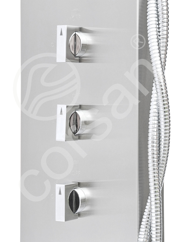 PANEL PRYSZNICOWY STALOWY CORSAN NEO TERMOSTAT Szerokość produktu 19 cm