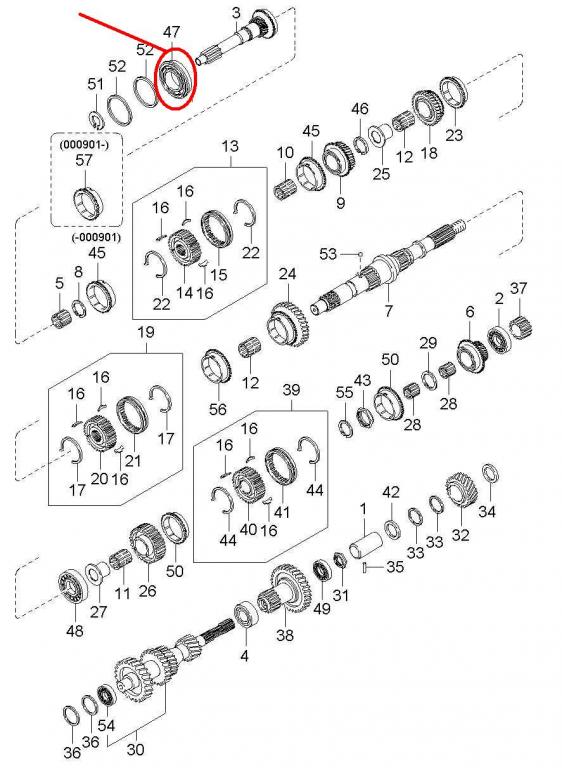 0K71E-17205 - Подшипник коробки передач Kia K2700 Pregio 2.7