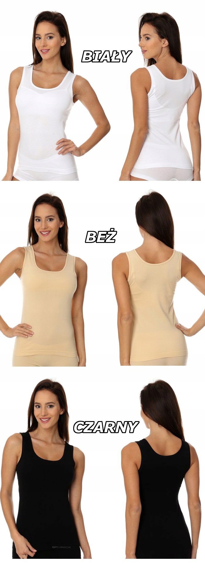 KOSZULKA DAMSKA BRUBECK ramiączko TA00510A r XL Dekolt okrągły