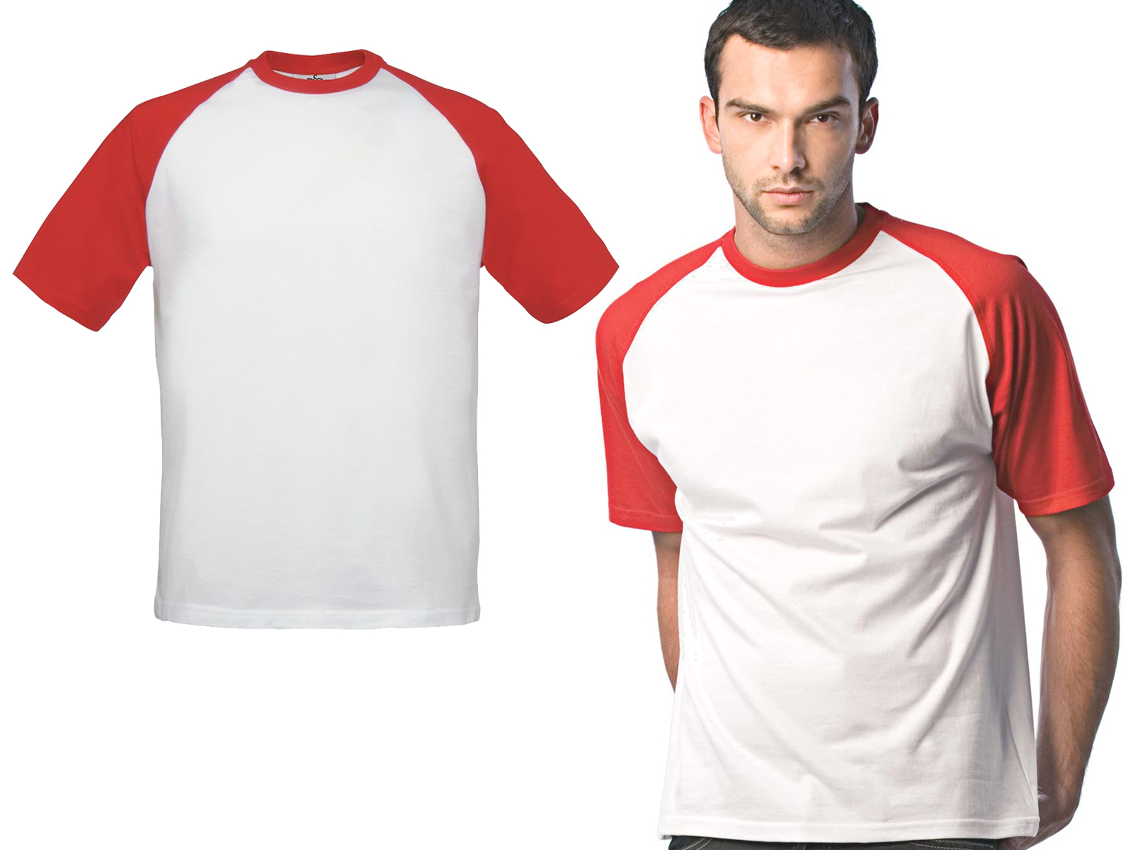 

Koszulka T-shirt B&c Baseball Ring Spun XL