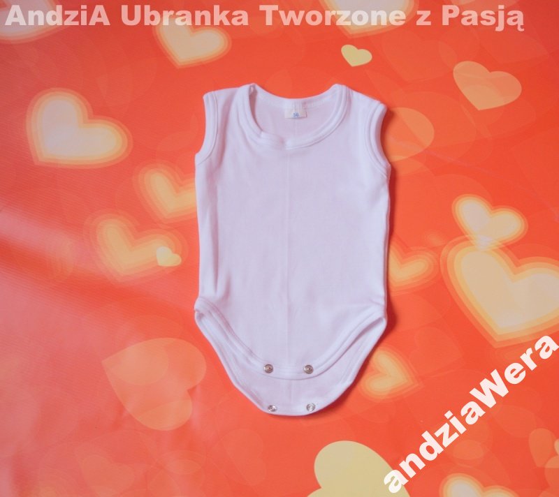 BIAŁE BODY NA RAMIĄCZKA BEZ RĘKAWKA CHRZEST 86 Marka bez marki