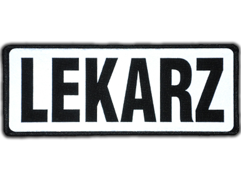 

Emblemat Lekarz odblaskowy na rzepie 13 x 5 cm