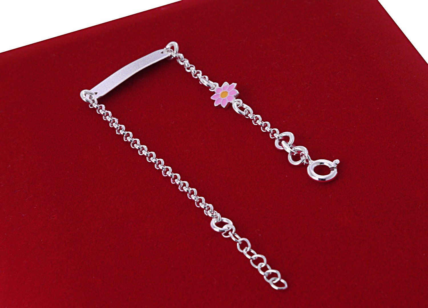 SREBRNA BRANSOLETKA DZIECIĘCA GRAWER KWIATEK 925 Marka Gold Point