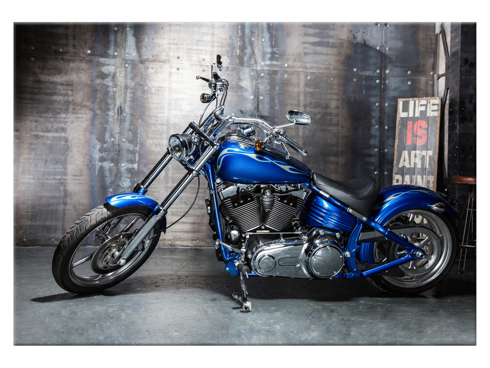 

Obraz Motoryzacja Chromowany motocykl 100x70