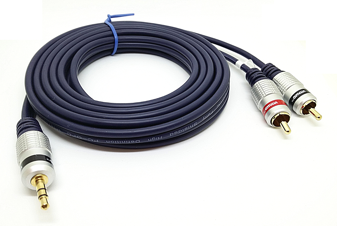 

Przyłącze kabel Chinch 2x Rca na Jack 3.5mm 2,50m