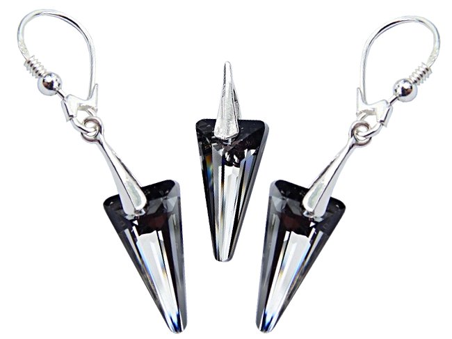 

Swarovski Kolczyki Wisiorek Silver Night - Komplet