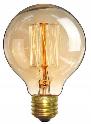

Żarówka dekoracyjna Ozdobna retro Edison G80 E27