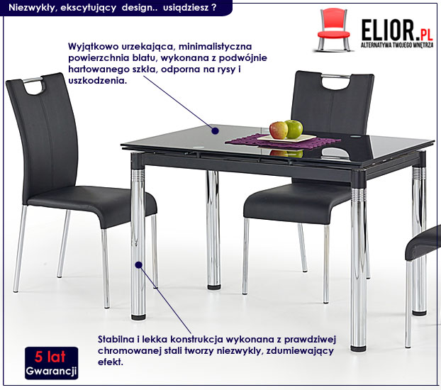 KULTOWY STÓŁ SZKLANY ===== ROZKŁADANY 170x70 BIAŁY Kod producenta HQ478