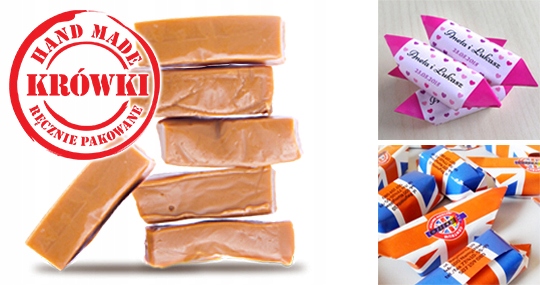 Krówki Ślubne Reklamowe z LOGO Projekt GRATIS 3kg Marka inny