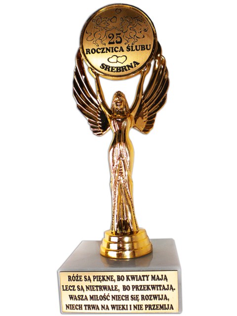 

Statuetka 25 Rocznica Ślubu Duża marmur
