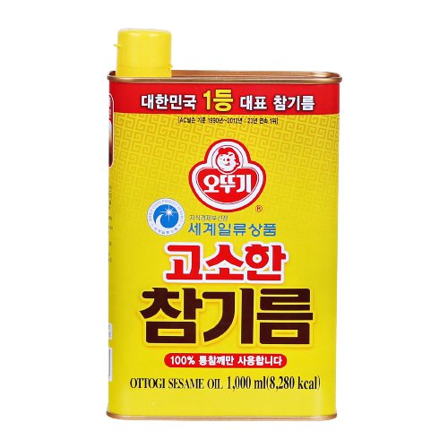 Ottogi Koreański Olej Sezamowy z Prażonych Ziaren 1000ml Pure Sesame Oil
